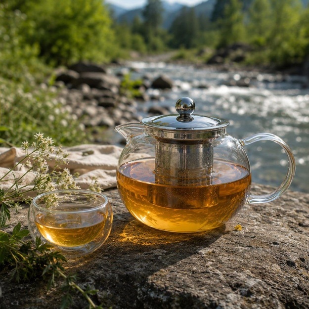 Stiklinis arbatinukas su sieteliu, 1 l